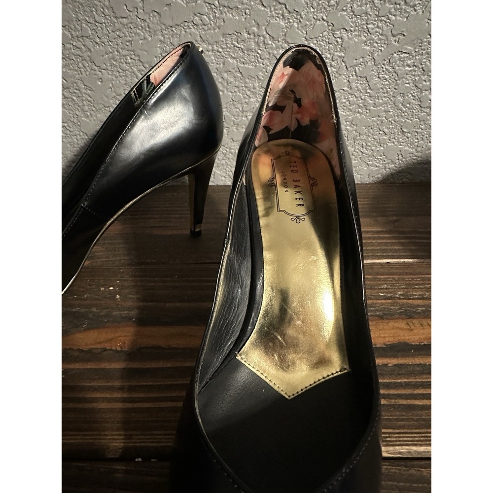 Ted Baker London US 10 Black Patent Pumps Stiletto Heels Pointed Toe Glam - Picture 13 of 16